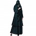 Duel layered Designer abaya with sequence work- Bottle Green Duel layered Designer abaya with sequence work- Bottle Green